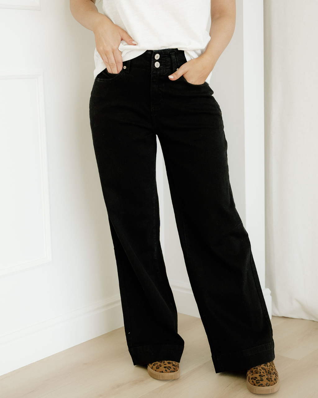 Brooke Wide-Leg Jeans, High Rise