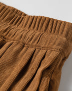 Aven corduroy wide-leg pants with elastic waistband and wooden buttons