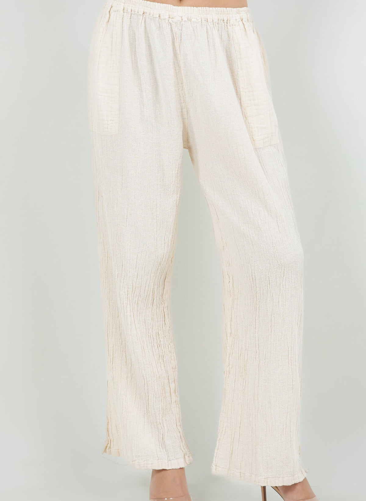 Lisa Gauze Pants with Pockets, 100% Cotton