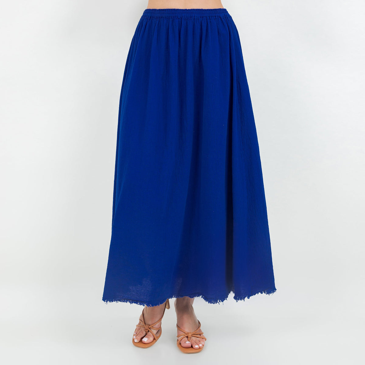 Fern gauze skirt in 100% cotton with frayed hem