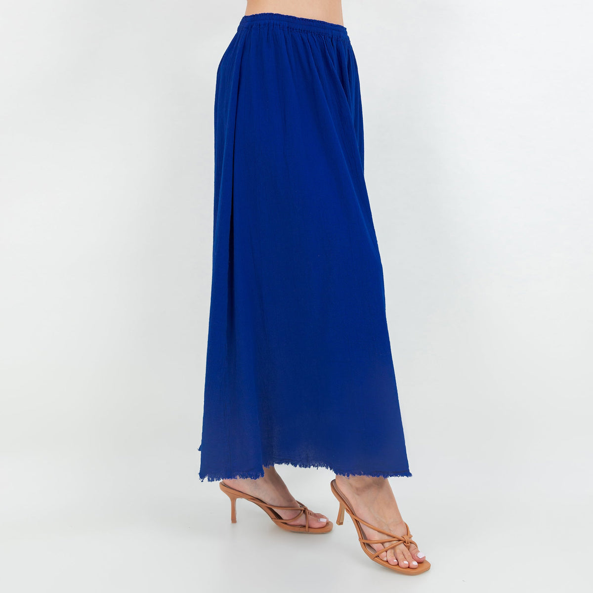 Fern gauze skirt in 100% cotton with frayed hem