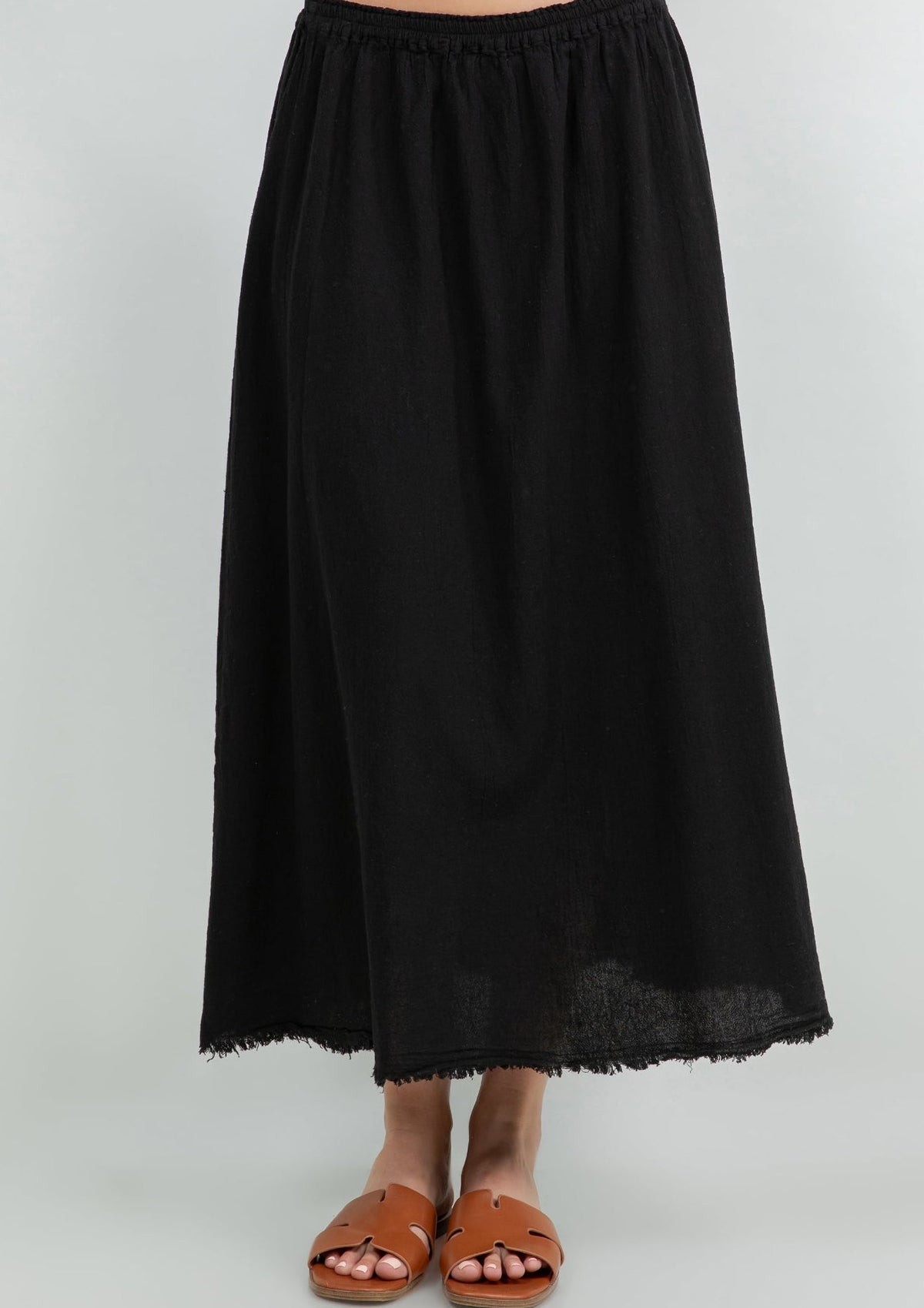 Fern gauze skirt in 100% cotton with frayed hem