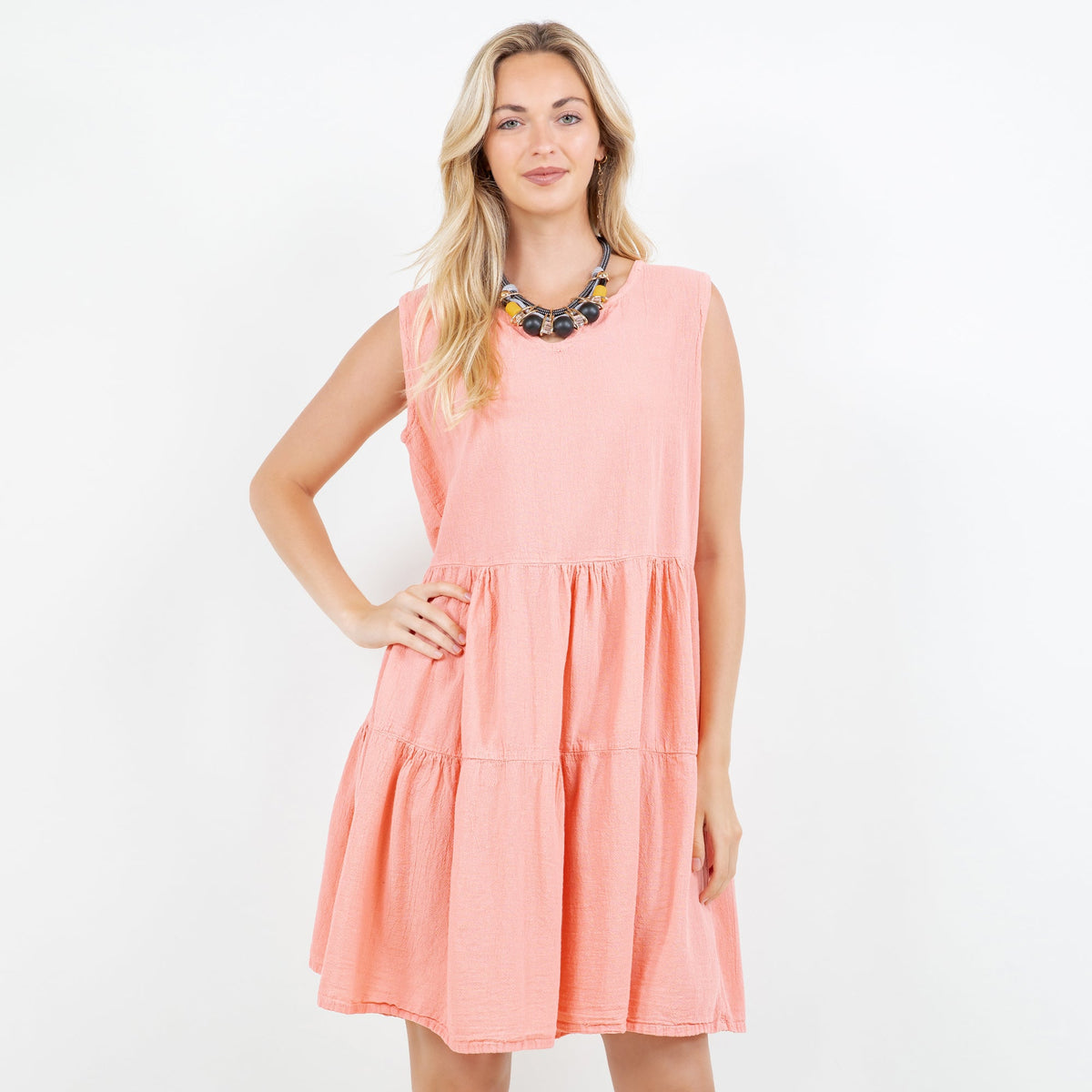 Anjanette Tiered Gauze Dress, 100% Cotton