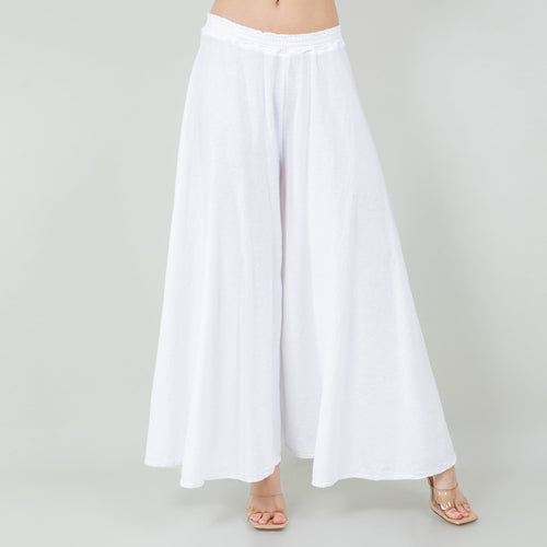 Blanche Gauze Wide-Leg Pants, 100% Cotton
