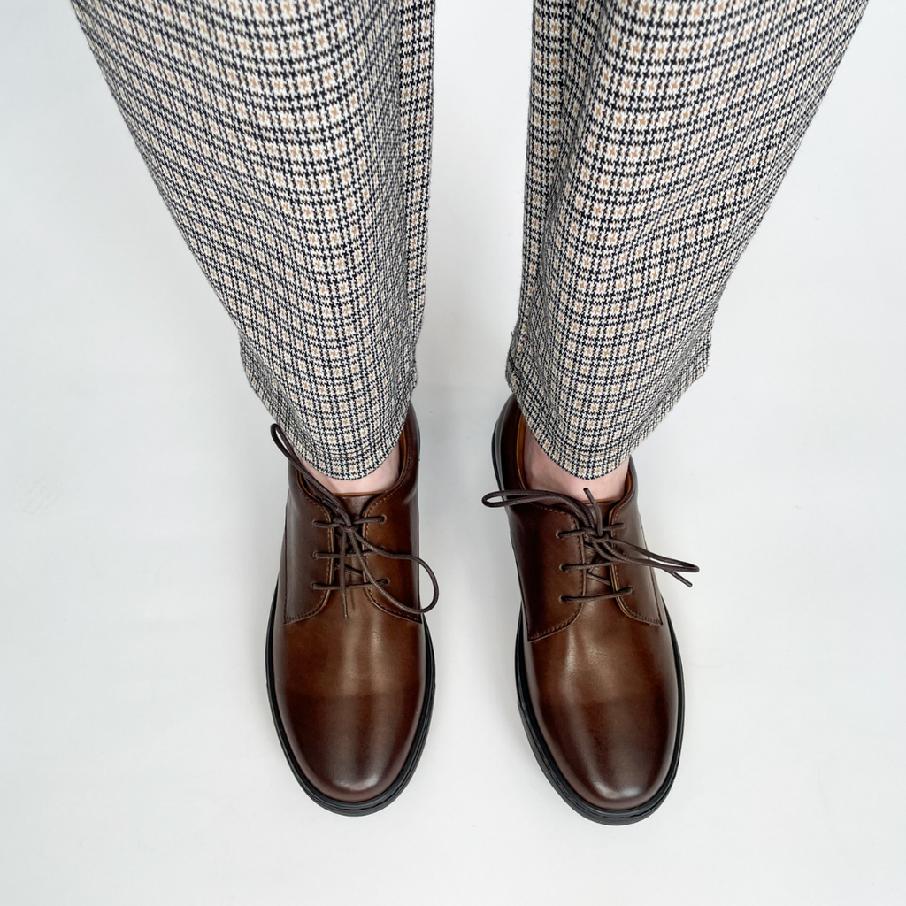 Dafne Leather Derby Sneakers, Brown