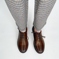 Dafne Leather Derby Sneakers, Brown
