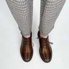 Dafne Leather Derby Sneakers, Brown