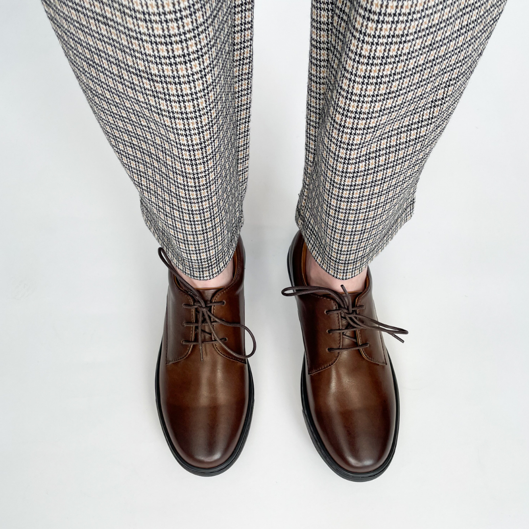 Dafne Leather Derby Sneakers, Brown