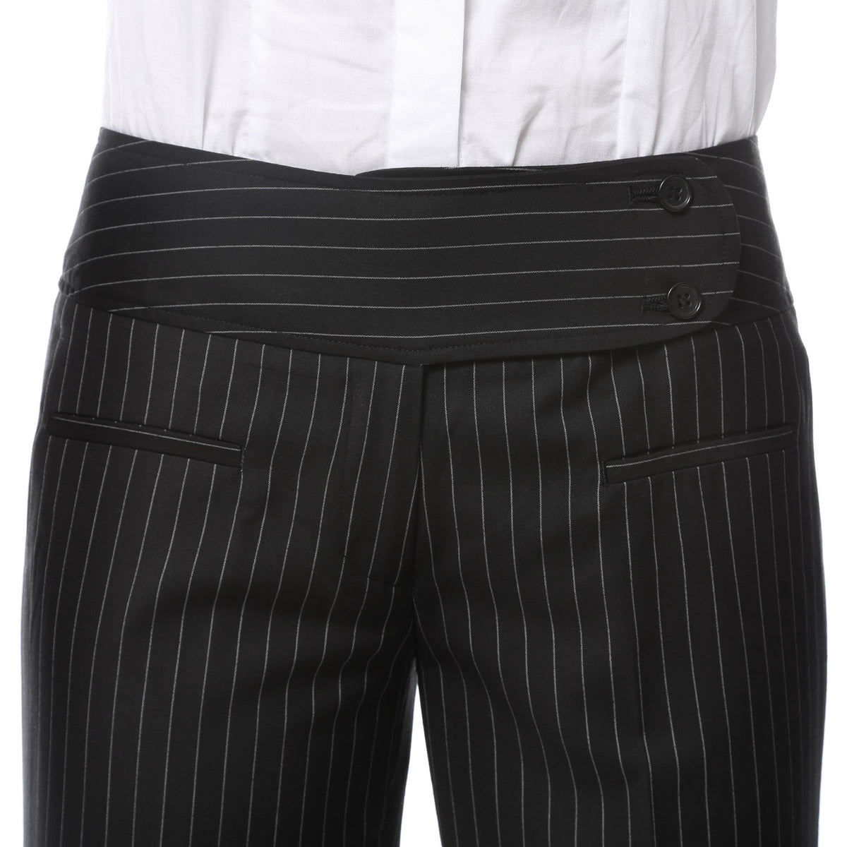 Pinstripe Dress Pants, Black