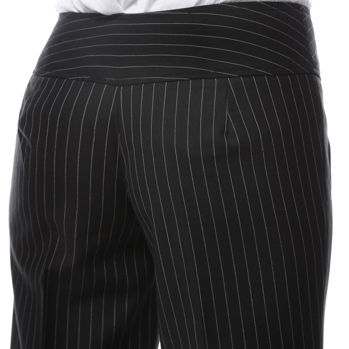 Pinstripe Dress Pants, Black