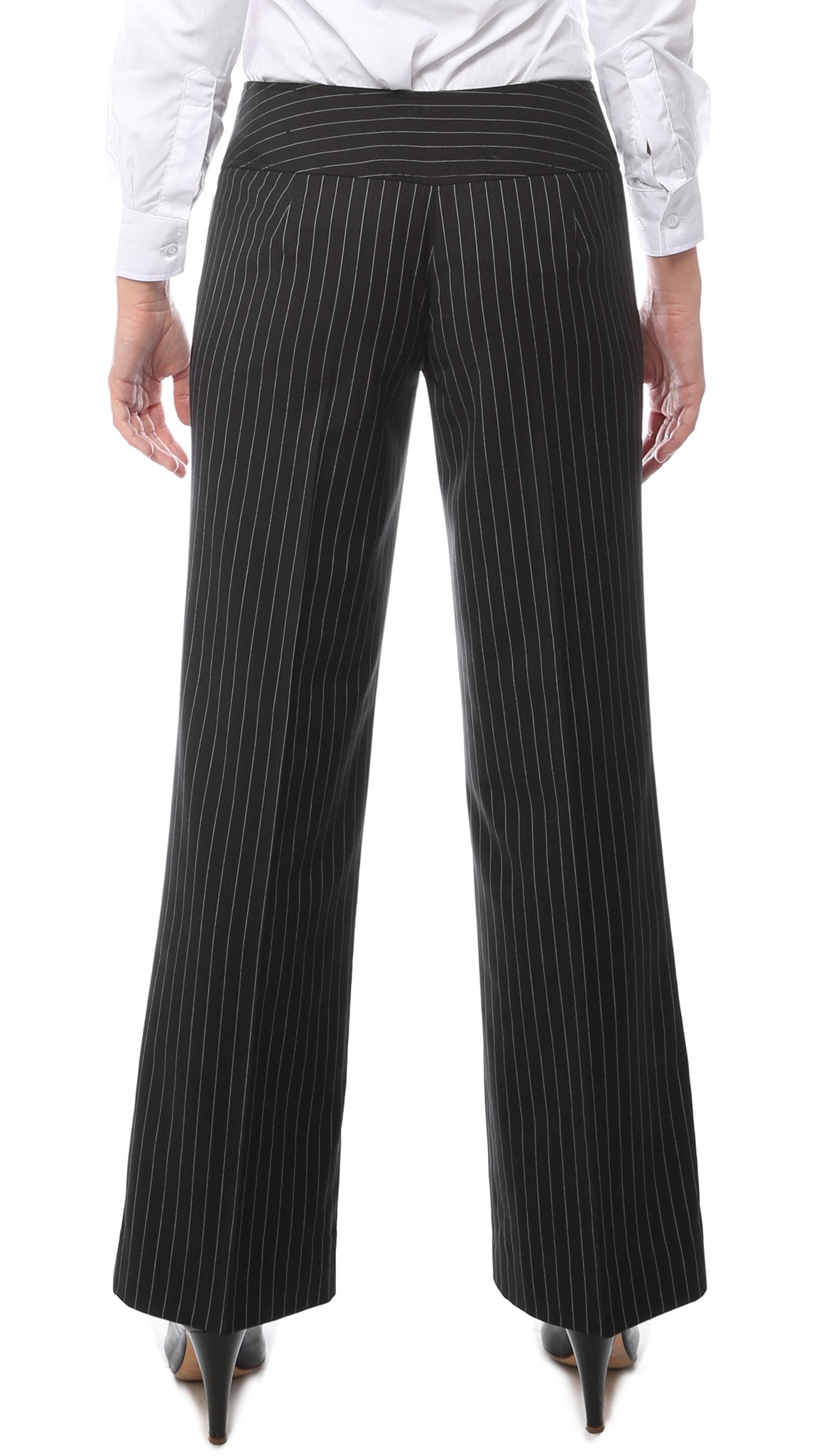 Pinstripe Dress Pants, Black