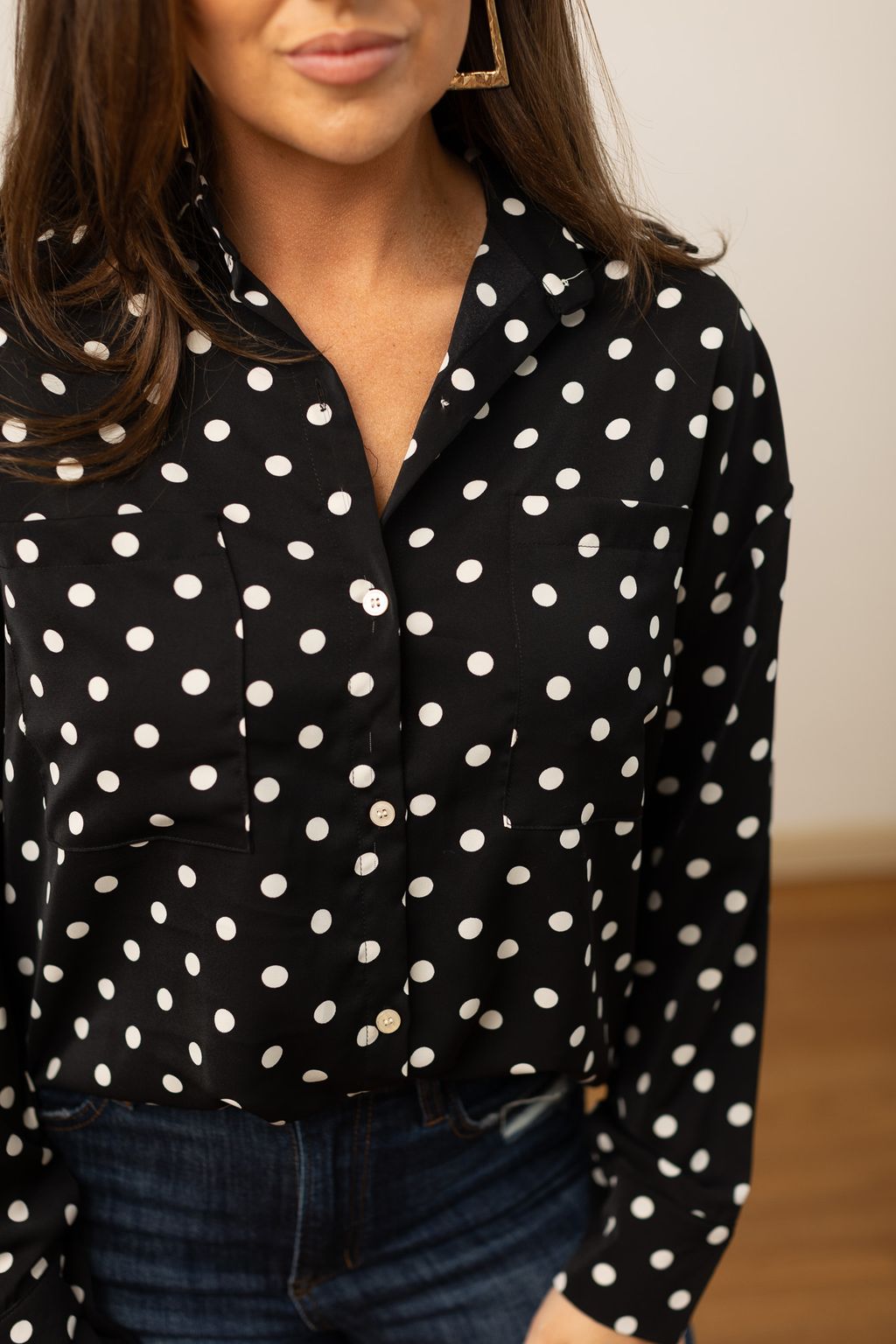 Kathryn Button-Up, Polka Dot