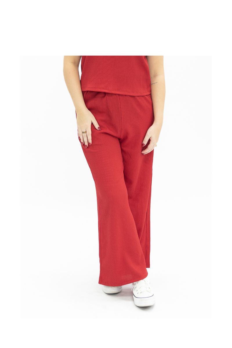 Earhart Textured Knit Pants, Red