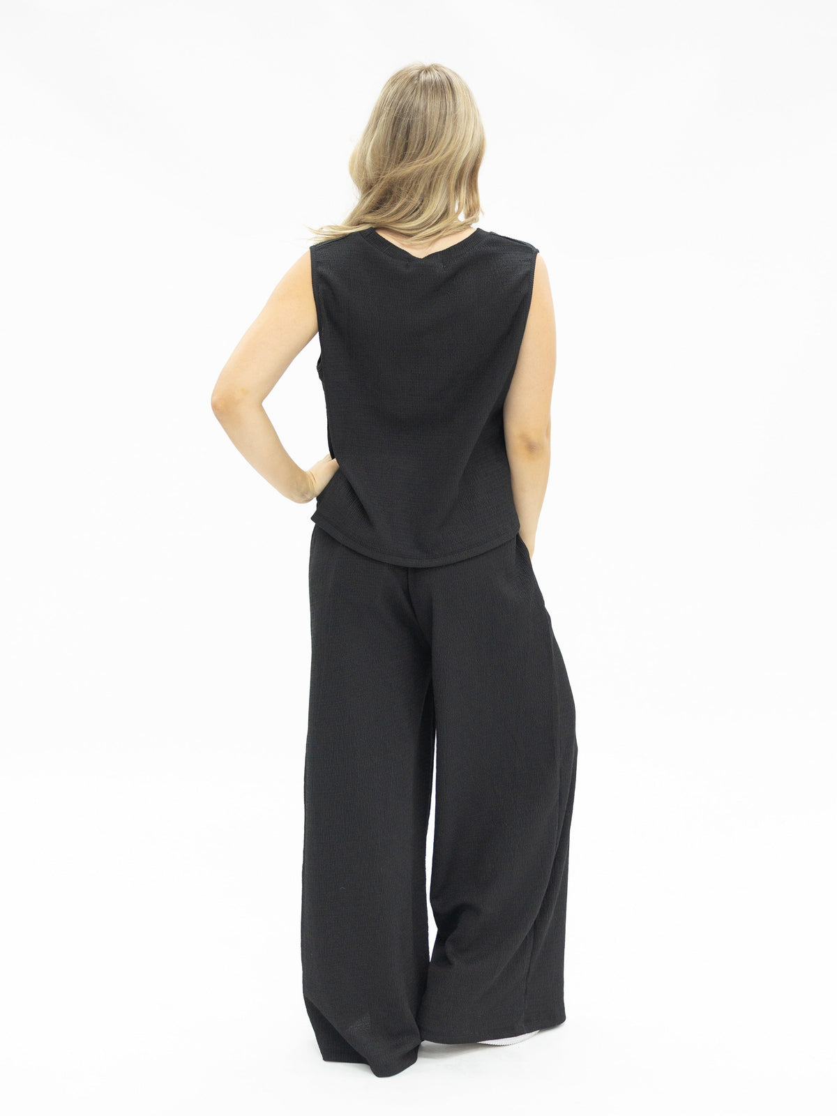 Earhart Textured Knit Pants, Black