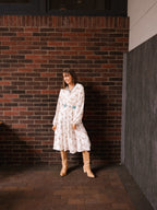 Horse Print Shirt Dress, Cream