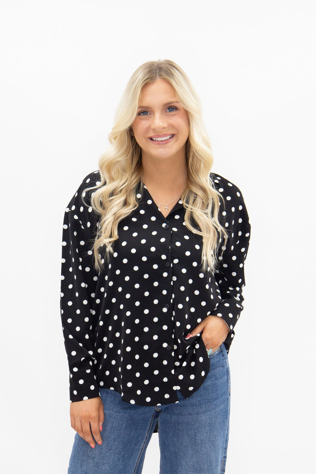 Kathryn Button-Up, Polka Dot