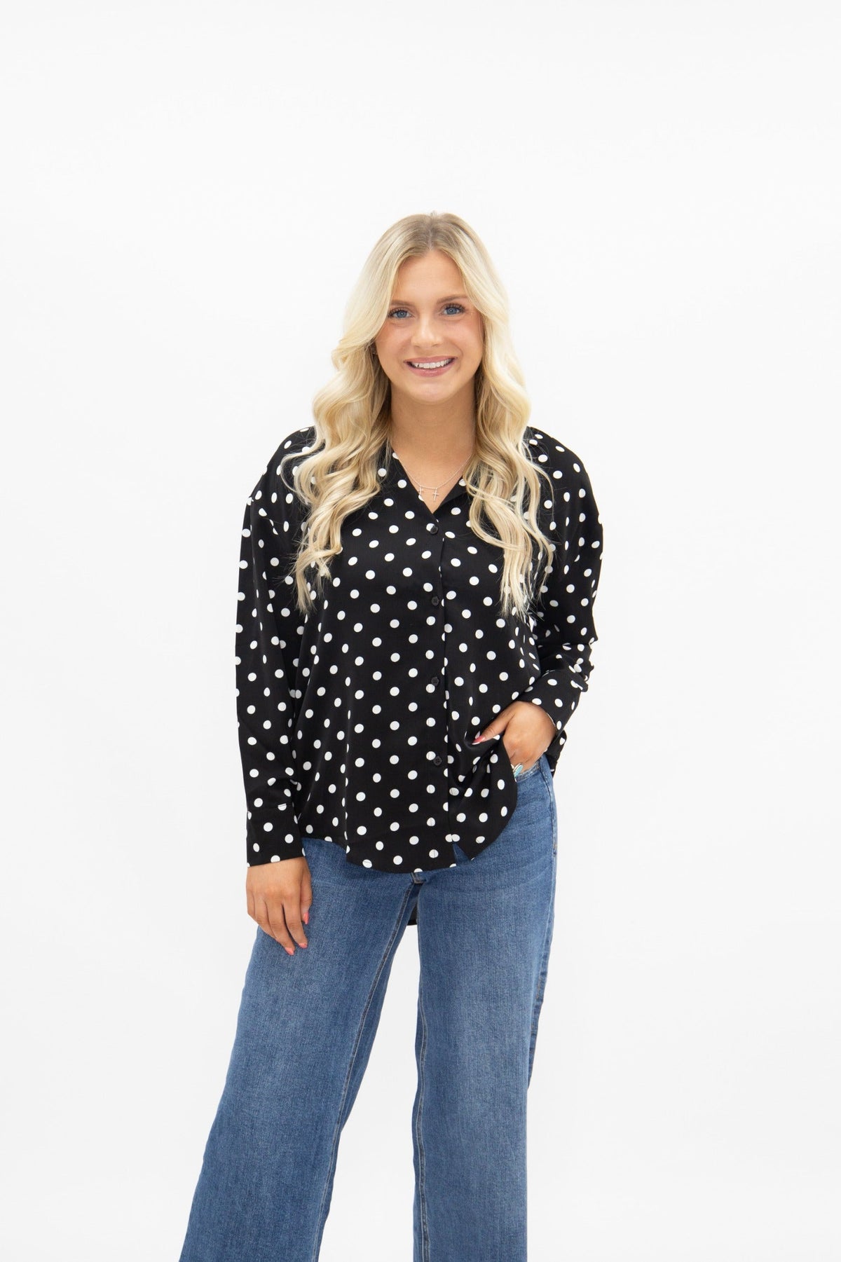 Kathryn Button-Up, Polka Dot