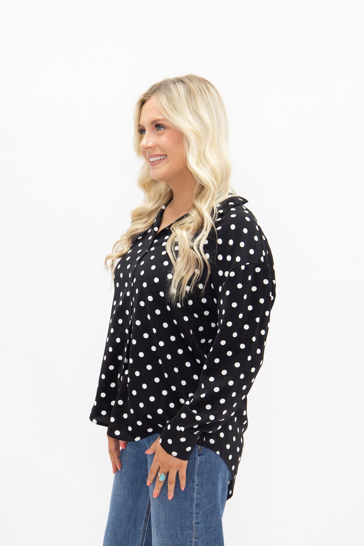 Kathryn Button-Up, Polka Dot