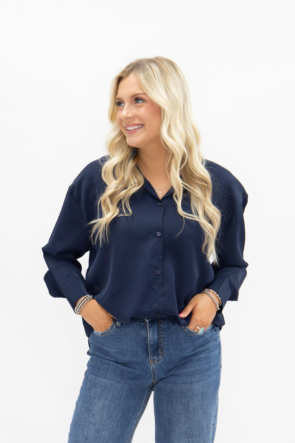 Kathryn Button-Up, Navy