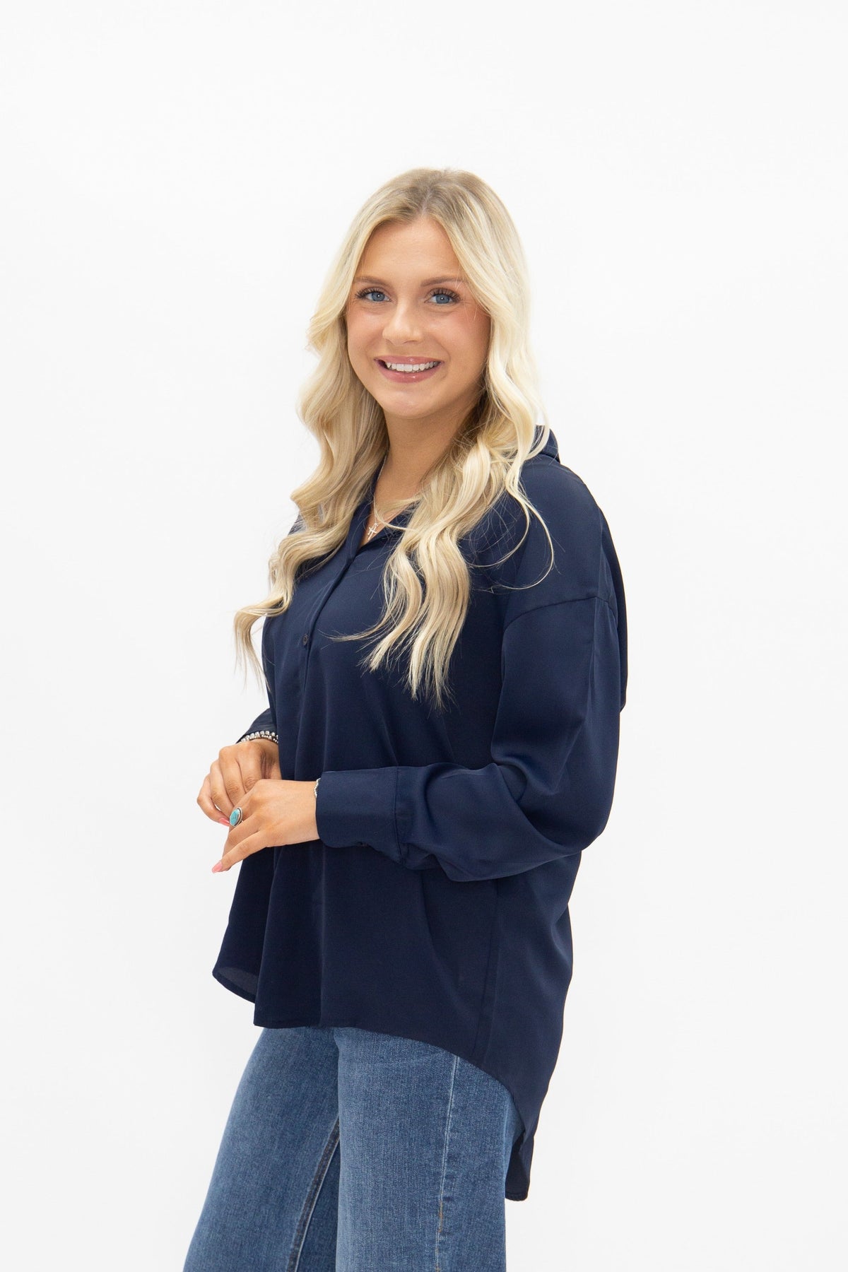 Kathryn Button-Up, Navy