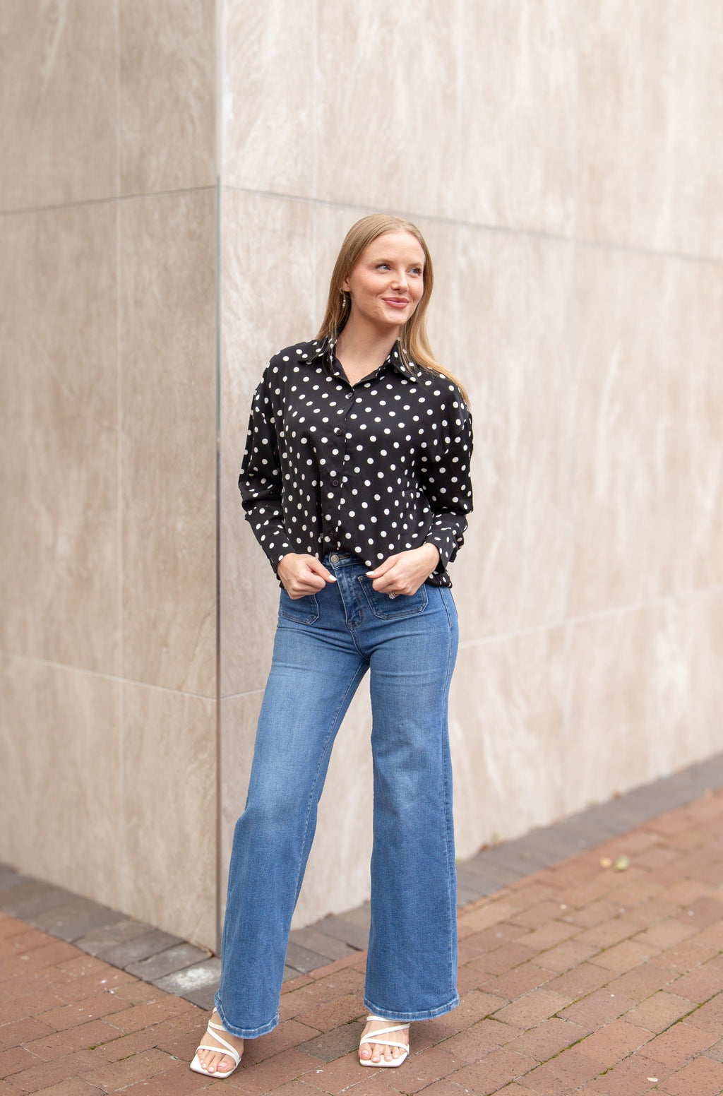 Kathryn Button-Up, Polka Dot
