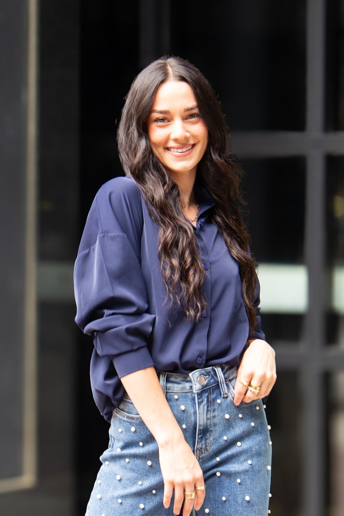 Kathryn Button-Up, Navy