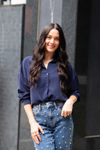 Kathryn Button-Up, Navy