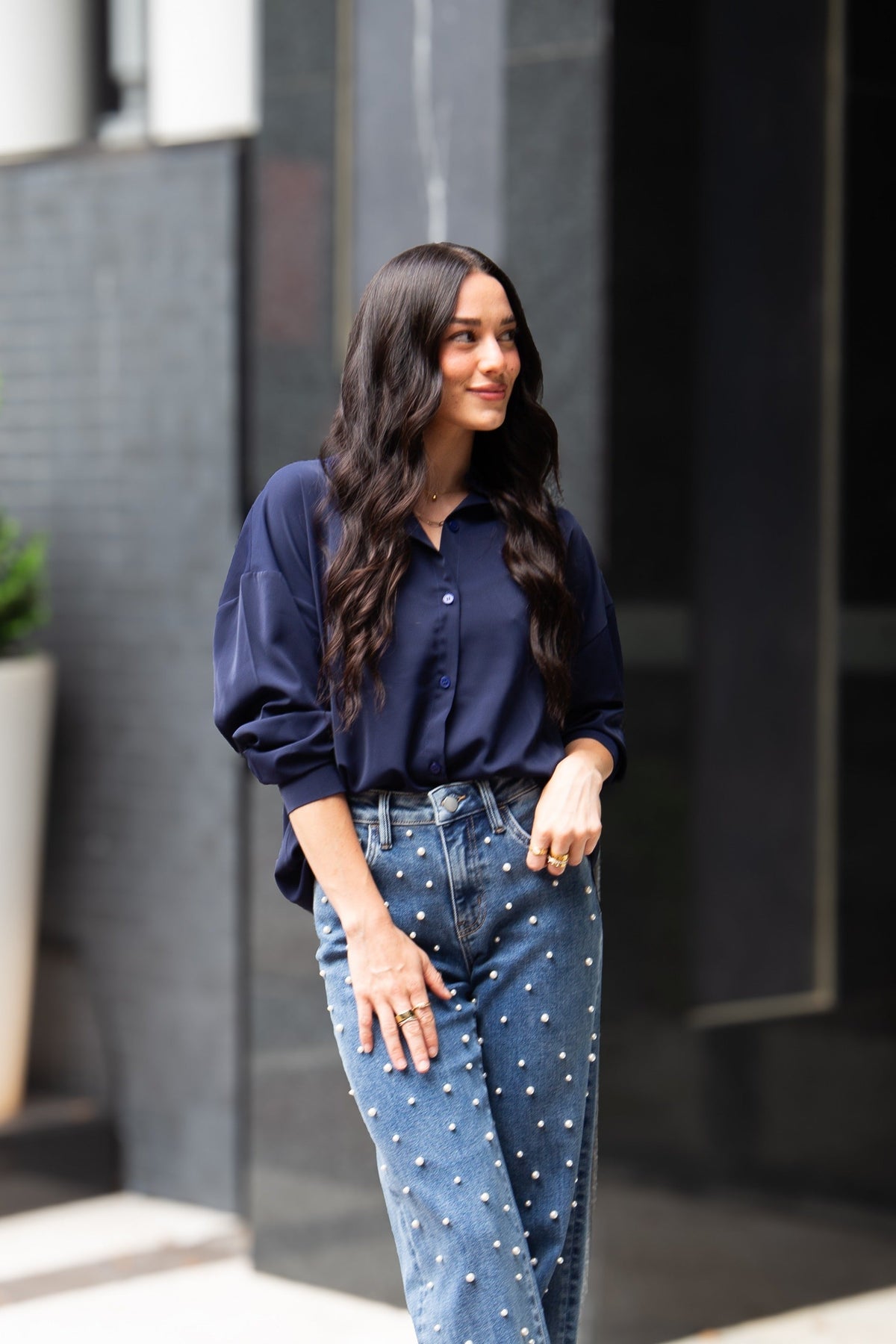 Kathryn Button-Up, Navy
