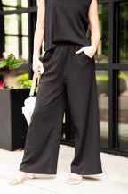 Earhart Textured Knit Pants, Black