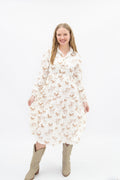 Horse Print Shirt Dress, Cream