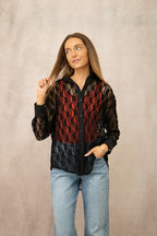 Kathryn Button-Up, Black Lace