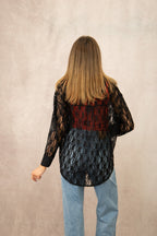 Kathryn Button-Up, Black Lace