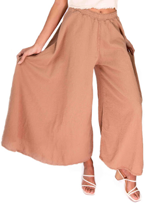 Blanche Gauze Wide-Leg Pants, 100% Cotton