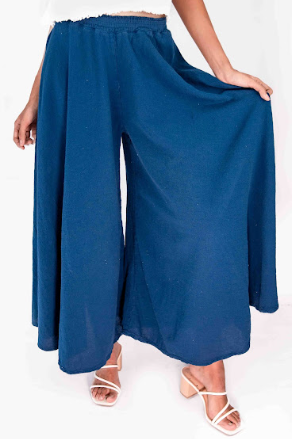 Blanche Gauze Wide-Leg Pants, 100% Cotton