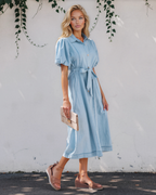 Giselle Denim Shirt Dress, Bubble Sleeve