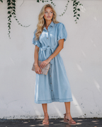 Giselle Denim Shirt Dress, Bubble Sleeve